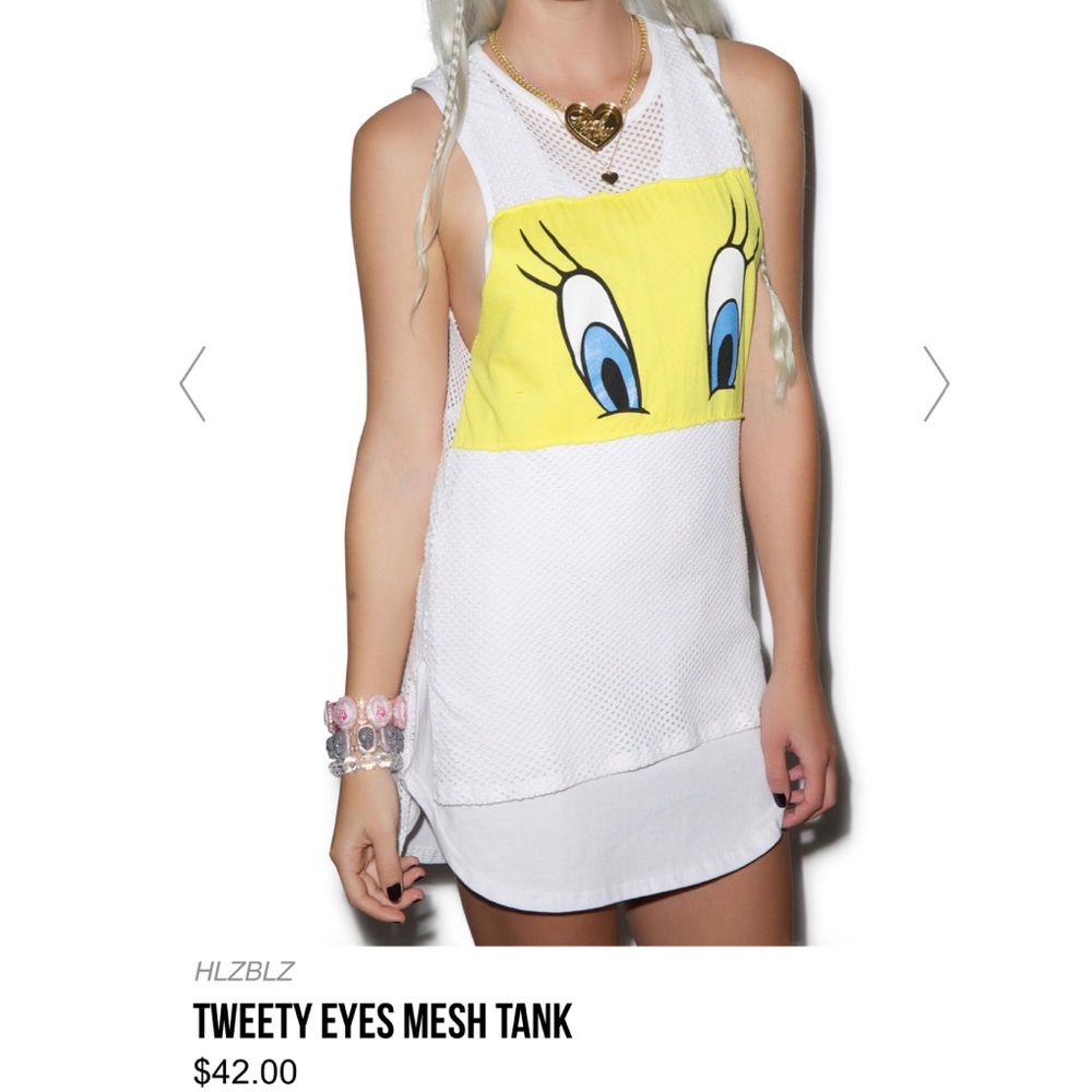 3/$30!🎁HLZBLZ x Dolls Kill•Tweety Bird Mesh Tank